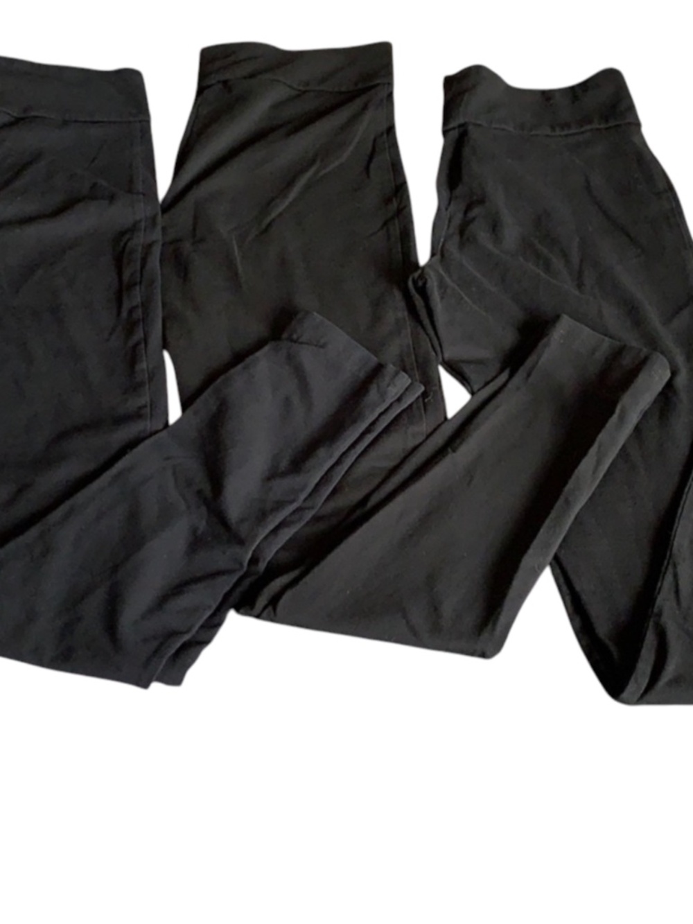 Bundle of 3 High-Waisted Black Cotton Blend Pull-On Leggings Size XL